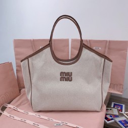 미우미우 아이비 캔버스 토트백 5BG276