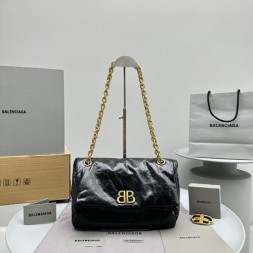 발렌시아가 모나코 체인백 스몰 S92800 블랙 금장