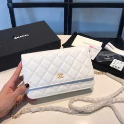 샤넬 WOC 체인 플랩백 뉴버전 A33814  캐비어 화이트