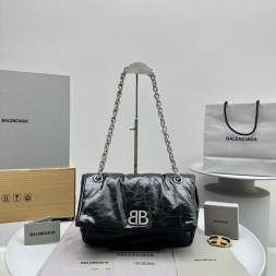 발렌시아가 모나코 체인백 스몰 S92800 블랙 은장