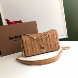 버버리 스몰 퀼트 블록 램스킨 롤라 백 80211551 브라운