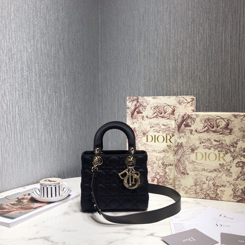 디올 MY ABCDIOR  레이디백  M0538 새틴 블랙