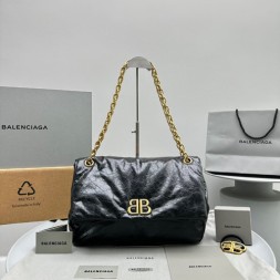 발렌시아가 모나코 체인백 미듐 S92801 블랙 금장
