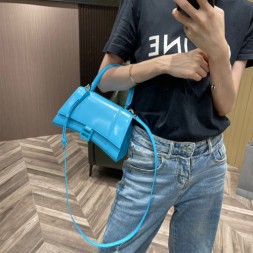 발렌시아가 아워글래스 탑 핸들 백 S 593546 블루