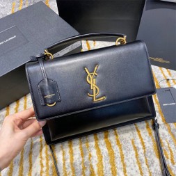 생로랑 뉴 미디엄 선셋 사첼백 634723 블랙