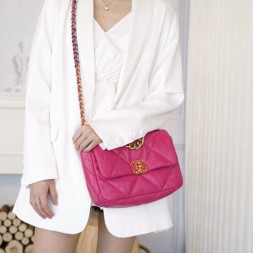  샤넬 CHANEL 19 스몰 플랩 백 AS1160 체리핑크