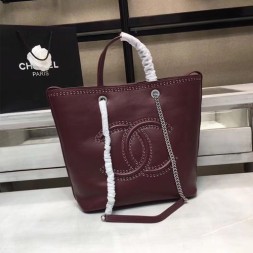 샤넬 18S/S  신상 토트백 A8077 버건디