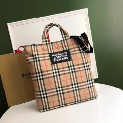 버버리 나일론 토트백 80262331 체크