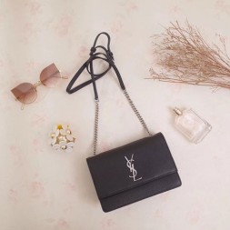 입생로랑 스몰 소프트-스트럭처드 선셋 백 515822 블랙